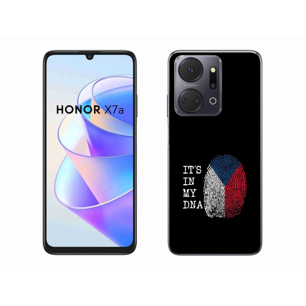 Gélový kryt mmCase na Honor X7a - vlajka odtlačok prsta čierne pozadie