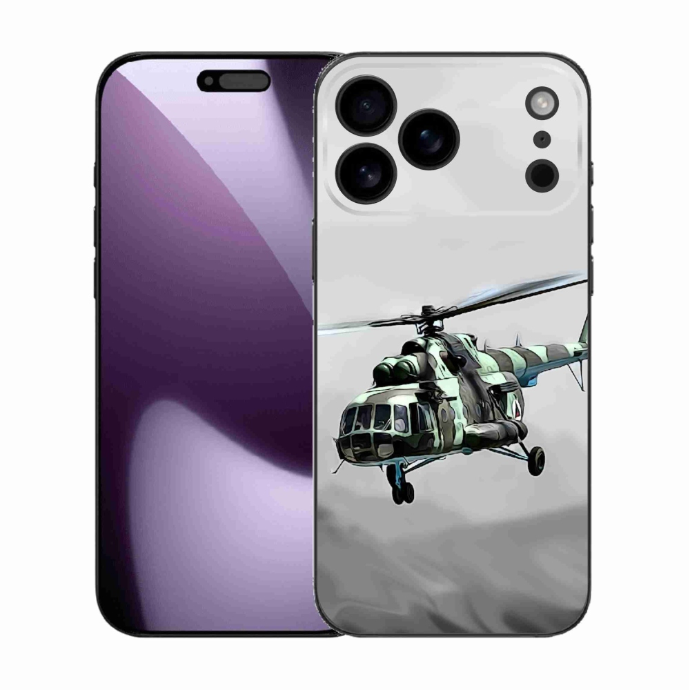 Gélový kryt mmCase na iPhone 17 Pro Max - vojenský vrtuľník