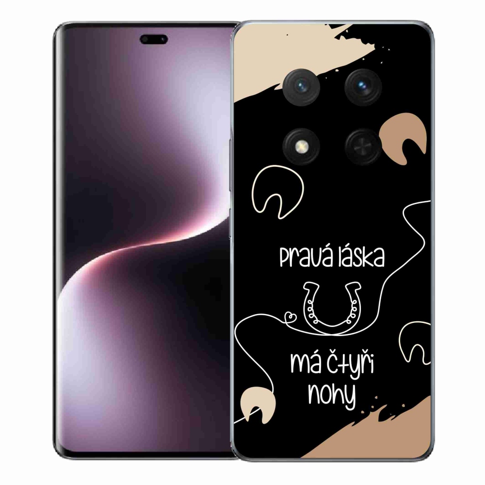 Gélový kryt mmCase na Honor Magic 7 Lite 5G - konský motív čierne pozadie