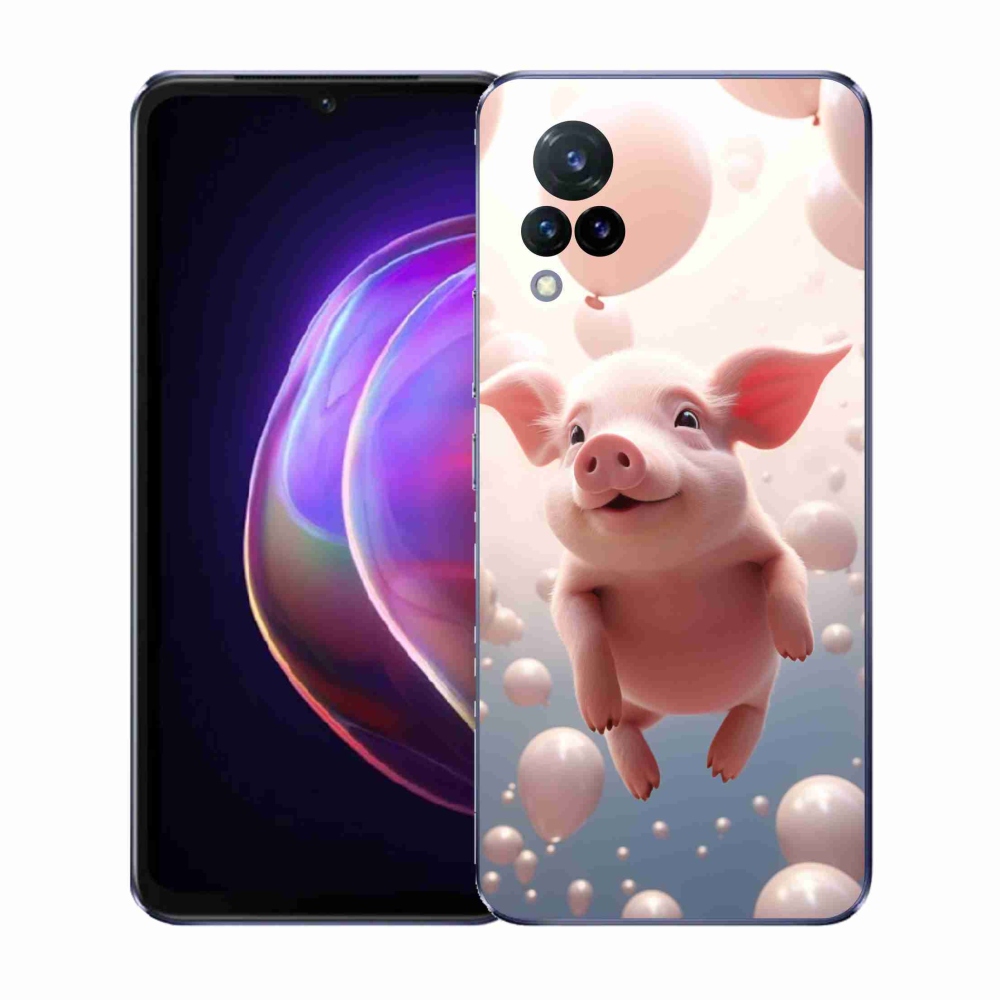 Gélový kryt mmCase na Vivo V21 4G/5G - prasiatko s balónikmi