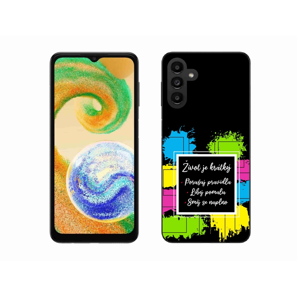 Gélový kryt mmCase na Samsung Galaxy A04s (164.7x76.7x9.1mm) - citát 5 čierne pozadie