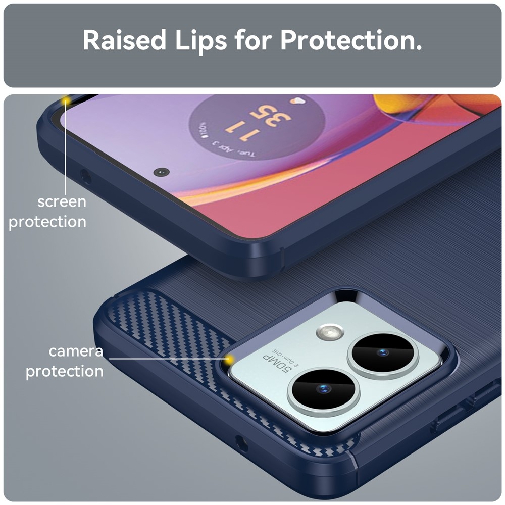 Carbon odolný gélový obal na Motorola Moto G84 5G - modrý