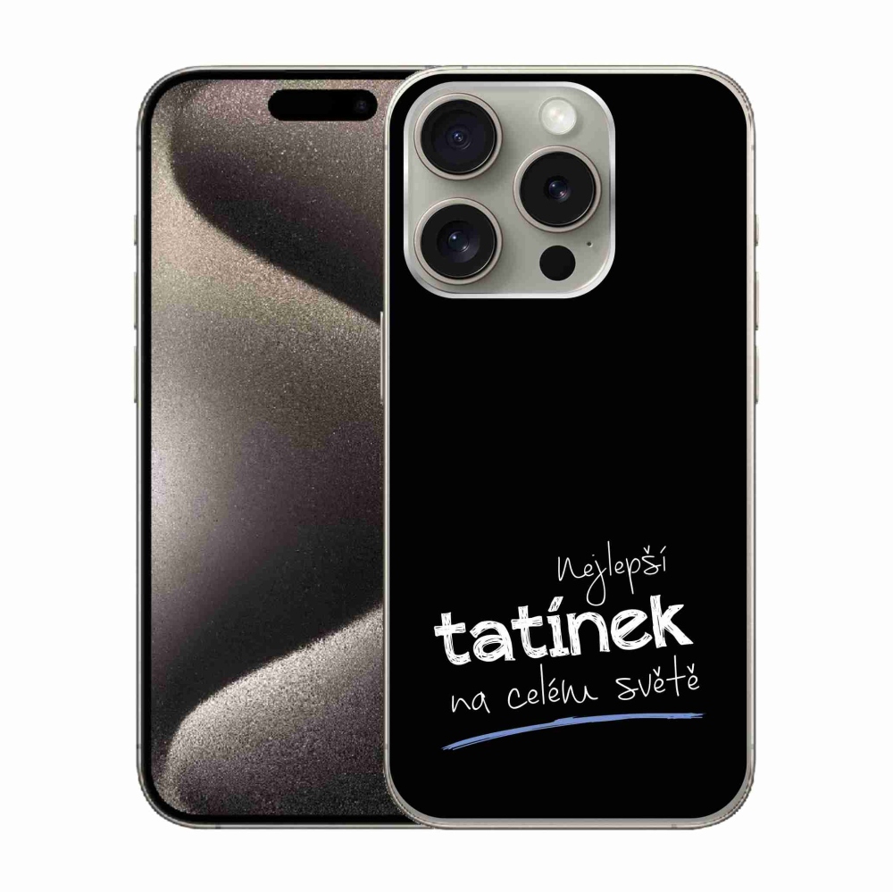 Gélový kryt mmCase na iPhone 15 Pro - najlepší otecko 4 čierne pozadie