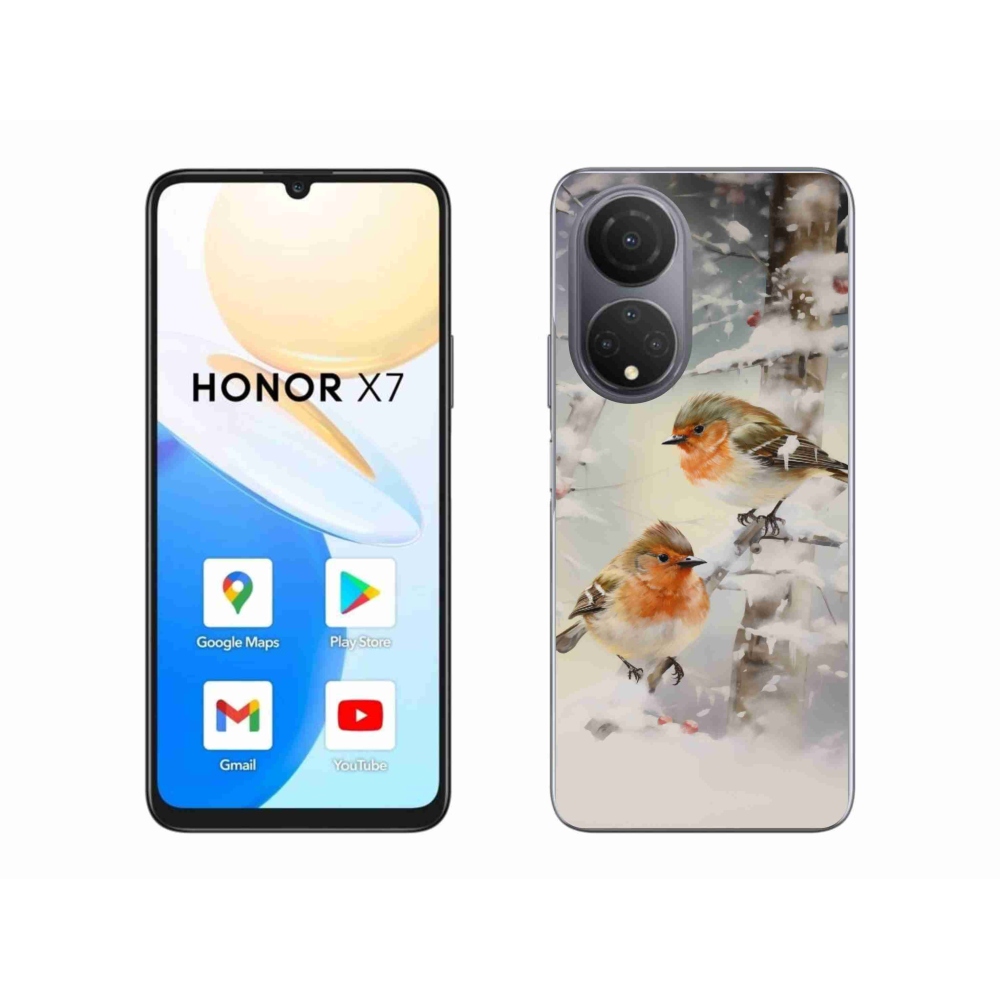 Gélový kryt mmCase na Honor X7 - vtáčiky v zime