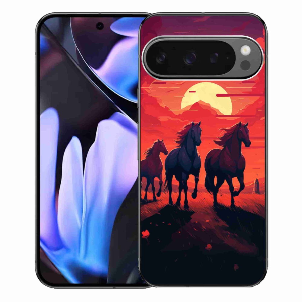 Gélový kryt mmCase na Google Pixel 9 Pro XL - kone a západ slnka