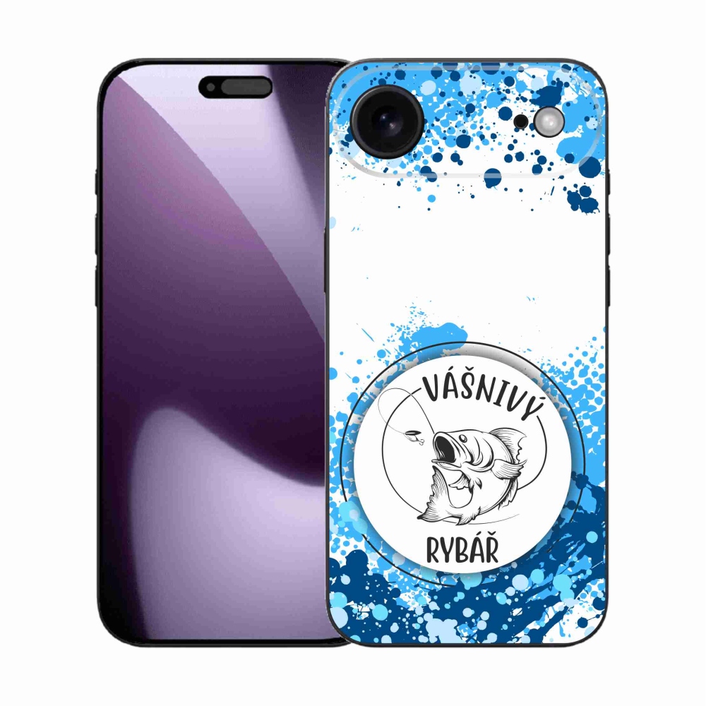 Gélový kryt mmCase na iPhone 17 Air - vášnivý rybár biele pozadie