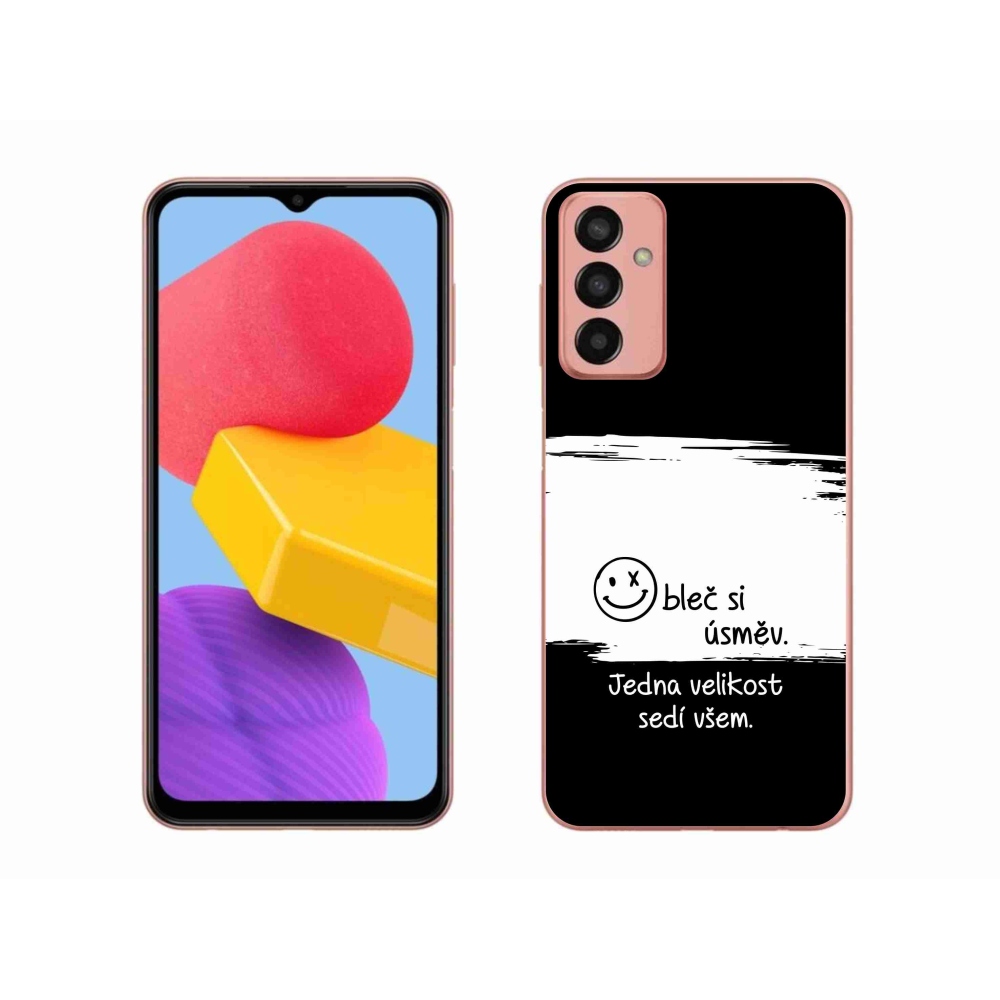 Gélový kryt mmCase na Samsung Galaxy M13 - vtipný text 8 bieločierne pozadie