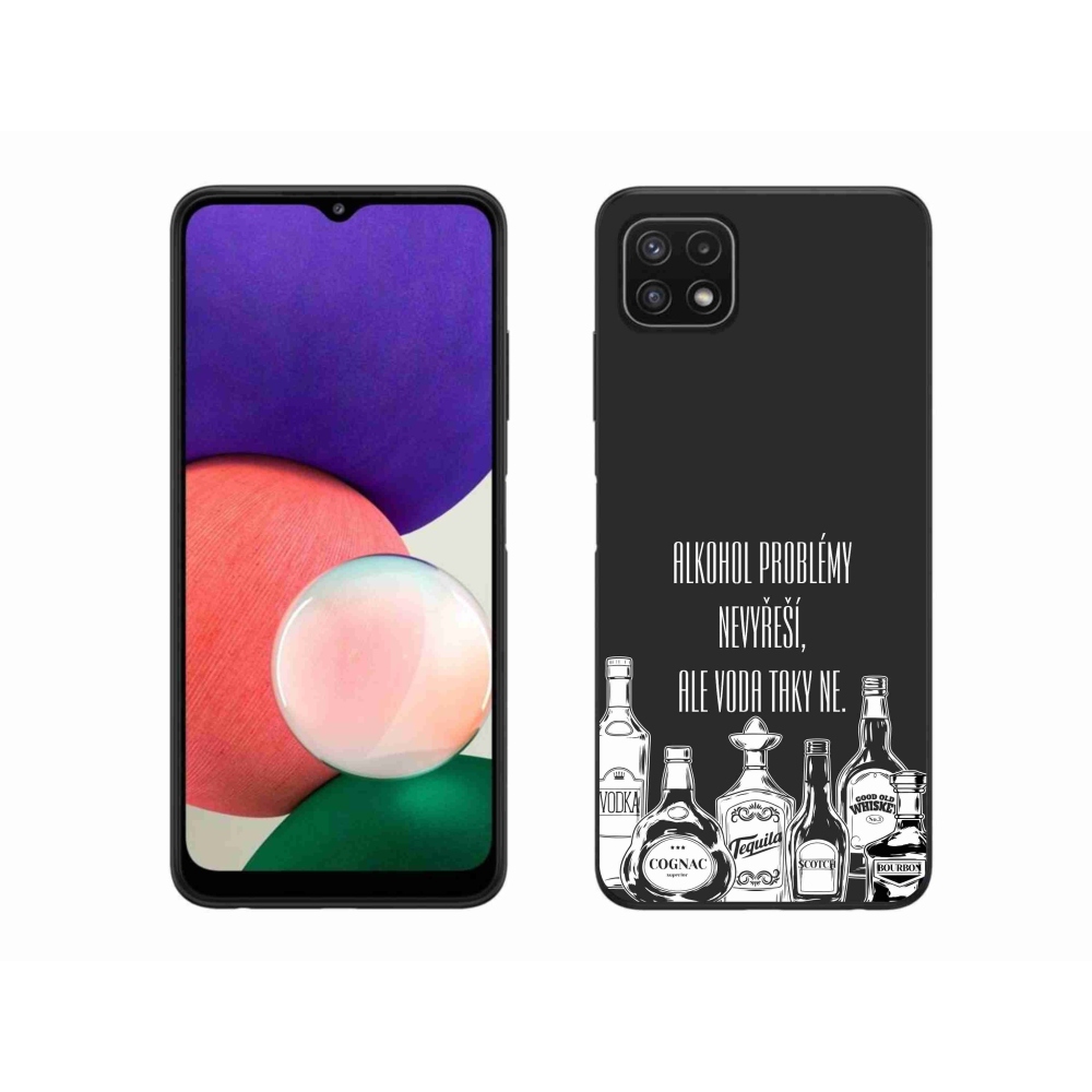 Gélový kryt mmCase na Samsung Galaxy A22 5G - vtipný text čierne pozadie
