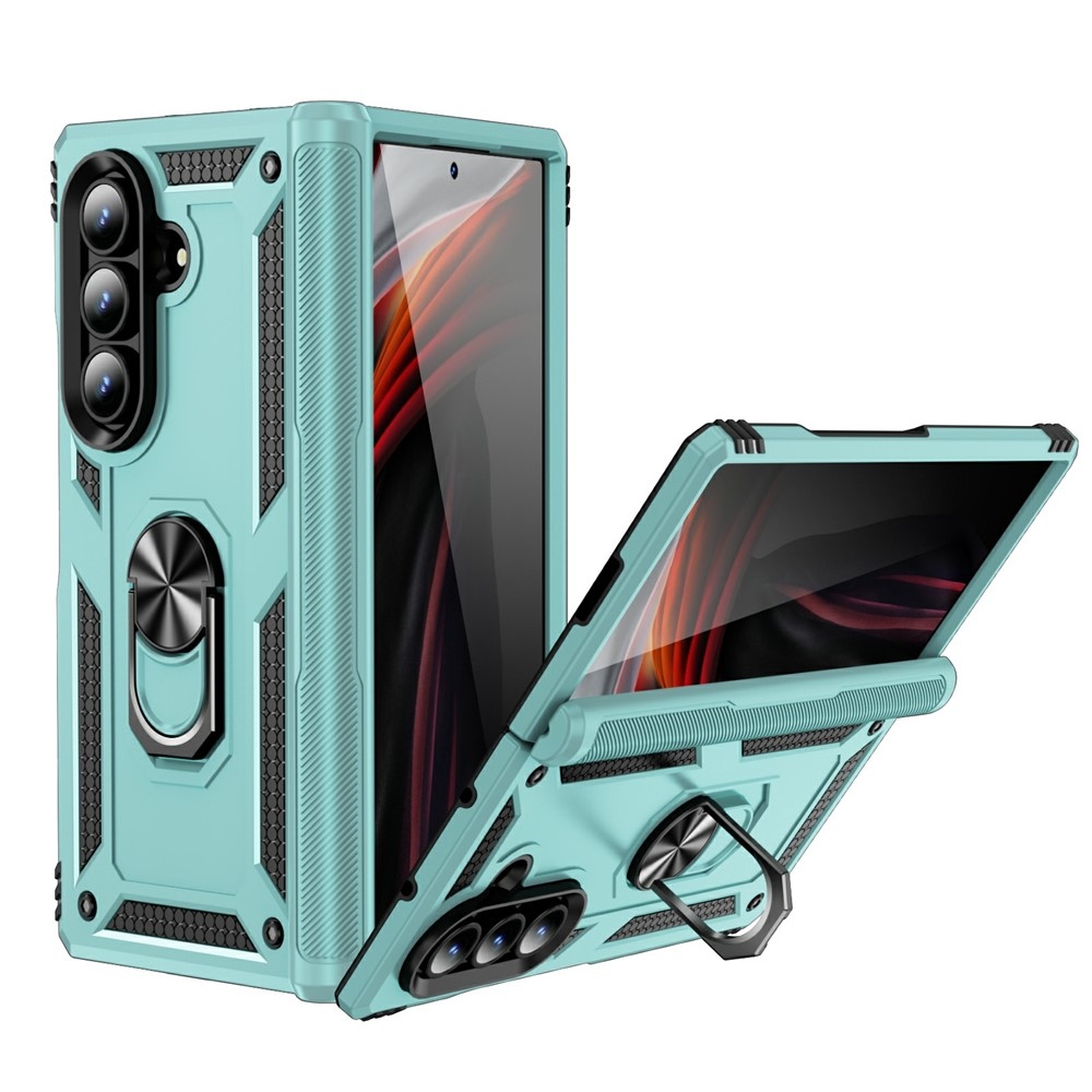 Ring odolný kryt na Samsung Galaxy Z Fold7 5G - modrozelený
