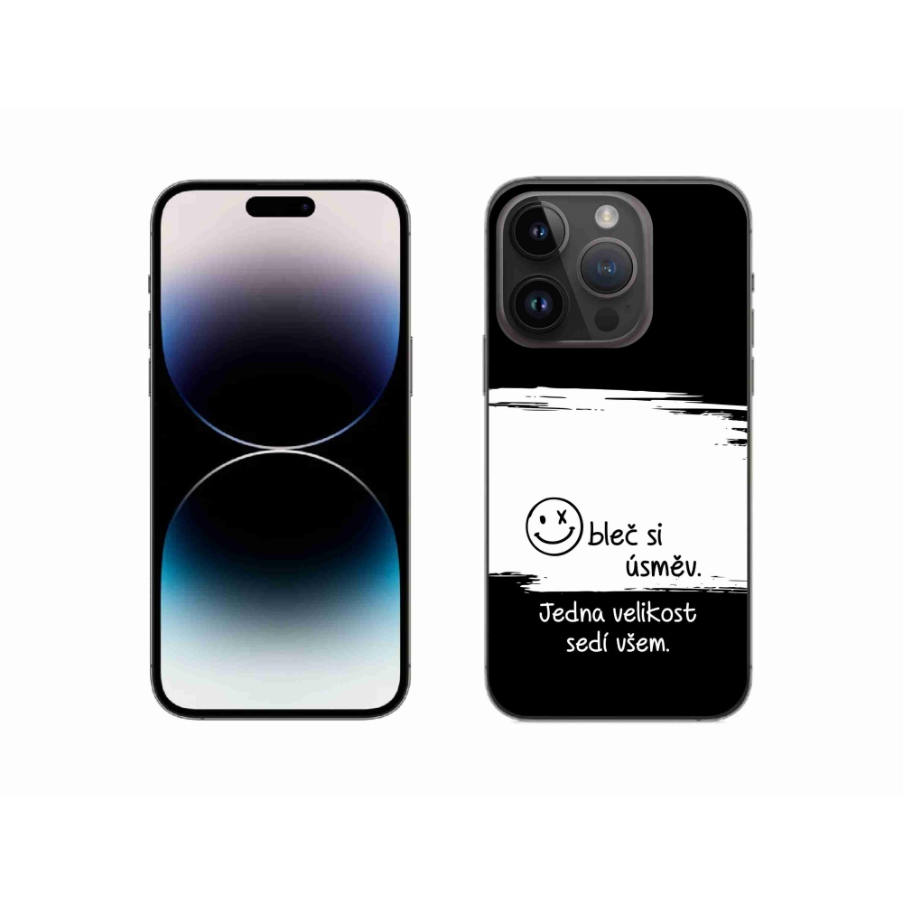 Gélový kryt mmCase na iPhone 14 Pro 6.1 - vtipný text 8 bieločierne pozadie