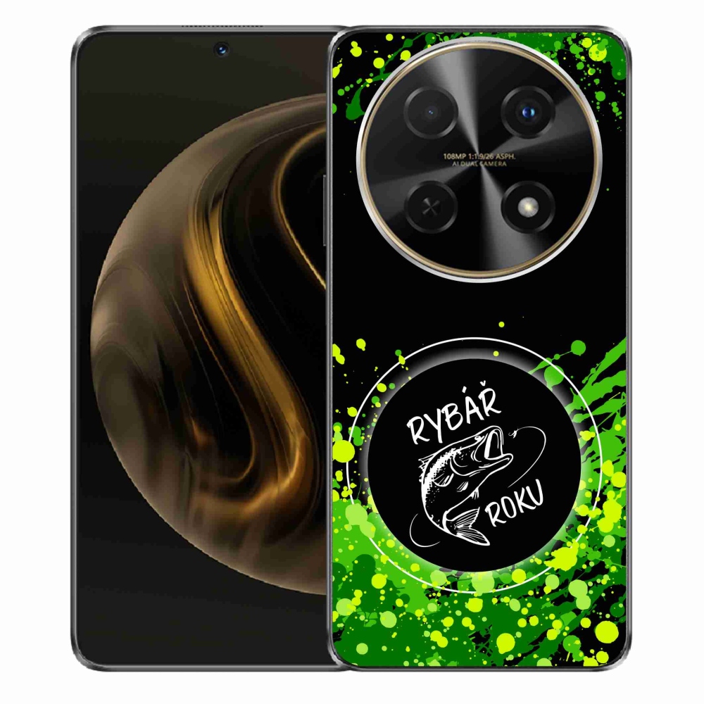 Gélový kryt mmCase na Huawei Nova 12i - rybár roku čierne pozadie