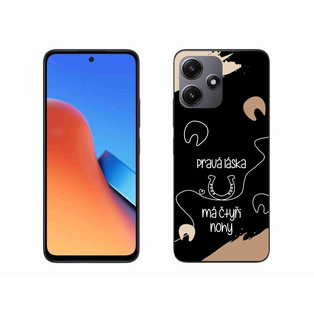 Gélový kryt mmCase na Xiaomi Redmi 12 5G - konský motív čierne pozadie