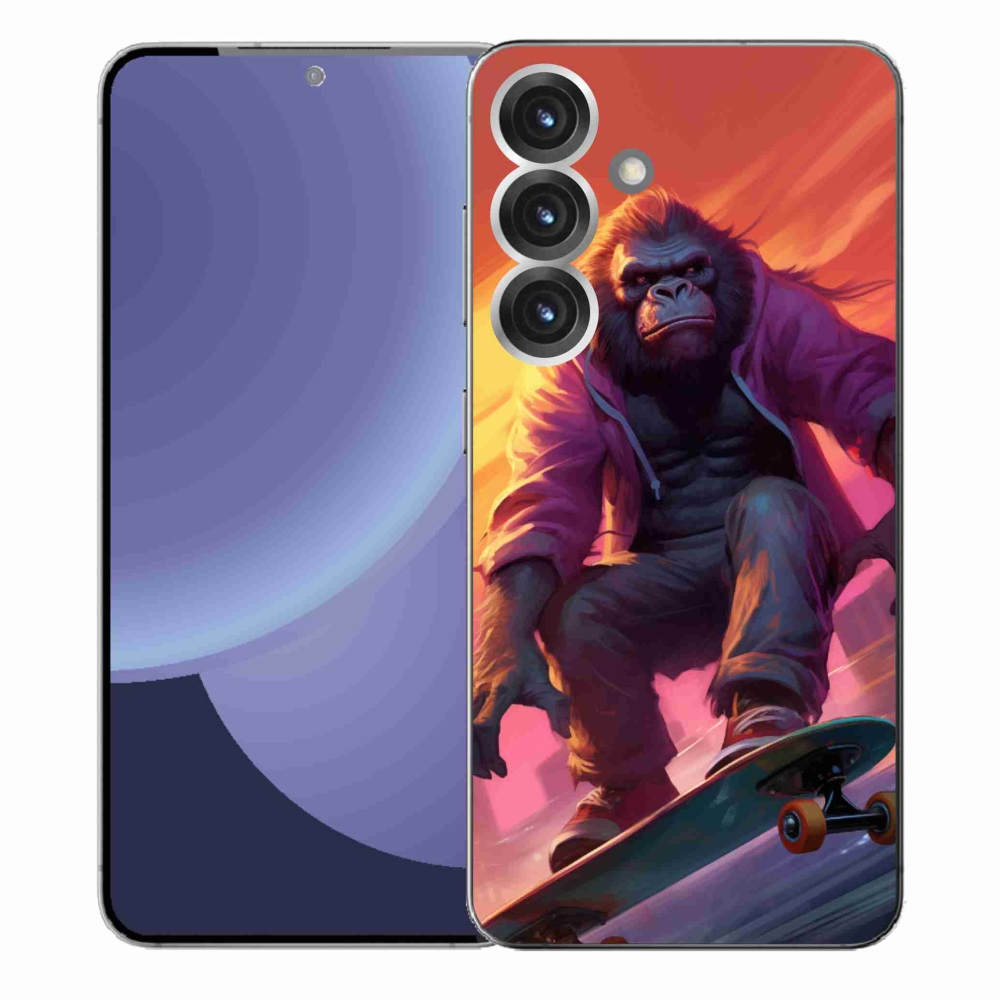 Gélový kryt mmCase na Samsung Galaxy S25+ - gorila na skateboarde