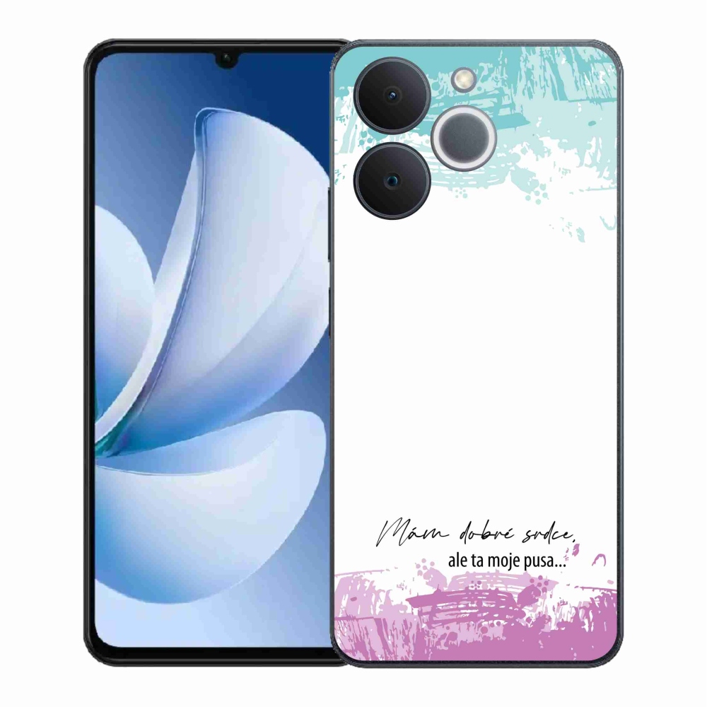 Gélový kryt mmCase na Realme Note 70T - vtipný text 3 biele pozadie