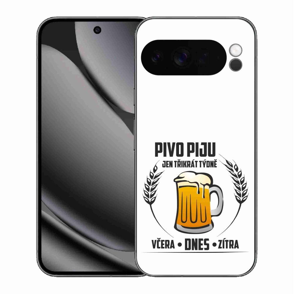 Gélový kryt mmCase na Google Pixel 10 Pro XL - pivný motív biele pozadie