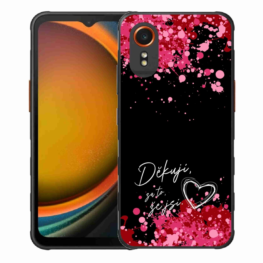 Gélový kryt mmCase na Samsung Galaxy Xcover 7 - zamilovaný text 2 čierne pozadie