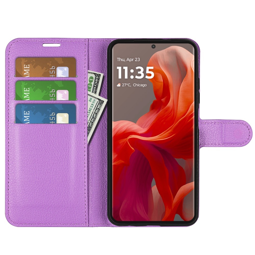 Litchi knižkové púzdro na Motorola Moto G85 5G - fialové