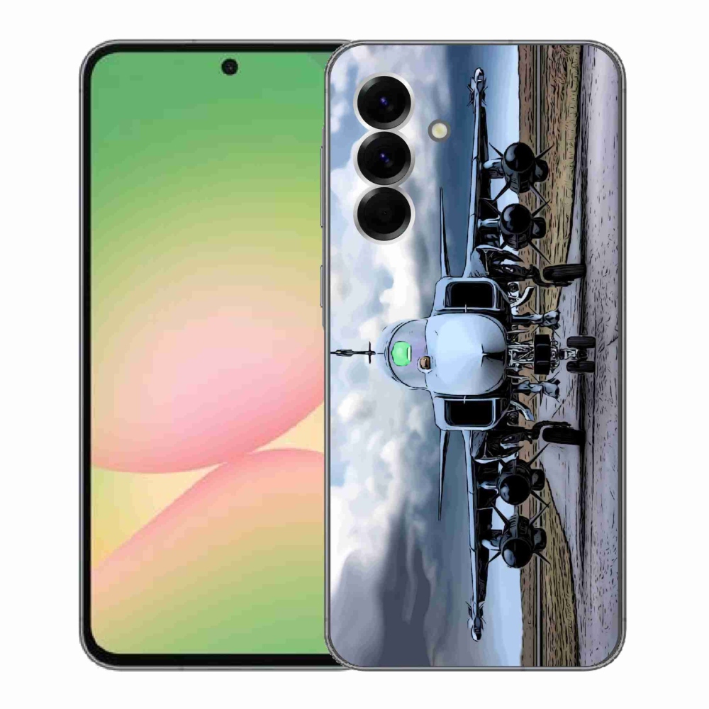 Gélový kryt mmCase na Samsung Galaxy A56 5G - vojenské lietadlo