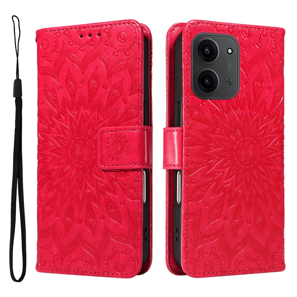 Sunflower knižkové púzdro na Xiaomi Redmi 15C 4G/5G (173mm) - červené