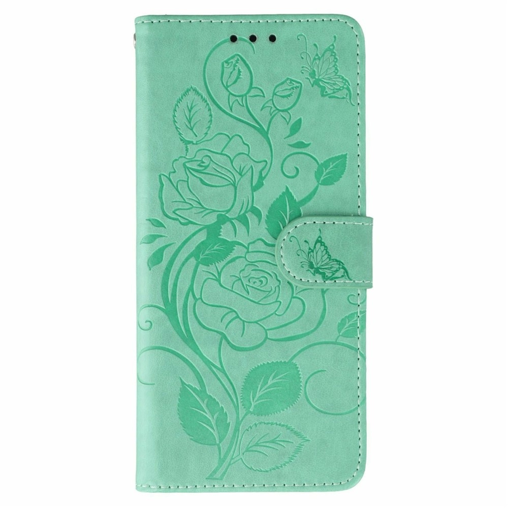 Roses knižkové puzdro na Xiaomi Redmi 15 5G - modrozelené