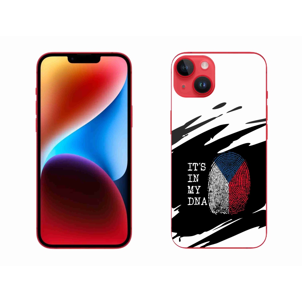 Gélový kryt mmCase na iPhone 14 Plus - vlajka odtlačok prsta čiernobiele pozadie