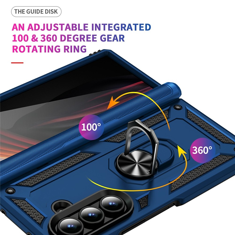 Ring odolný kryt na Samsung Galaxy Fold7 5G - modrý
