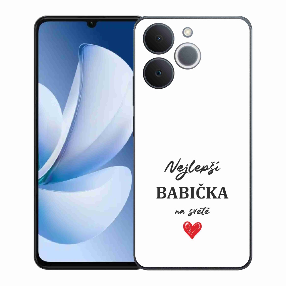 Gélový kryt mmCase na Realme Note 70T - najlepšia babička 1 biele pozadie