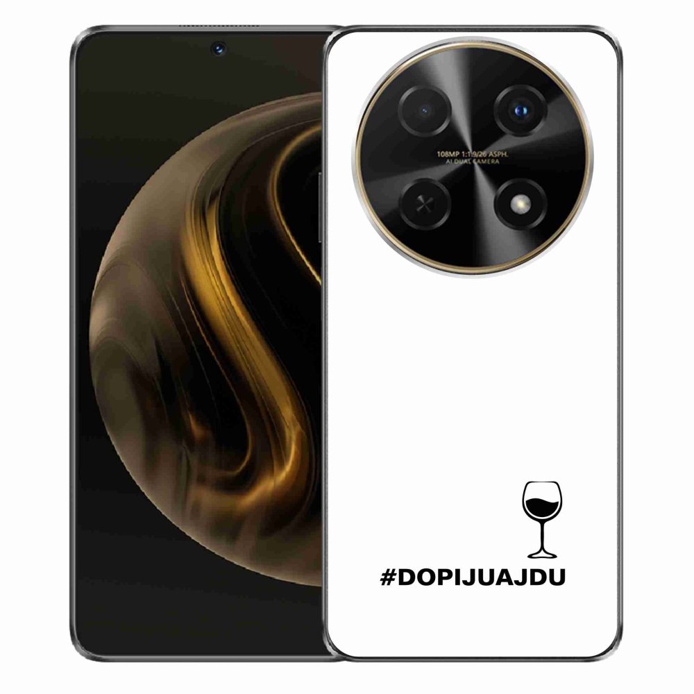 Gélový kryt mmCase na Huawei Nova 12i - vínny motív biele pozadie