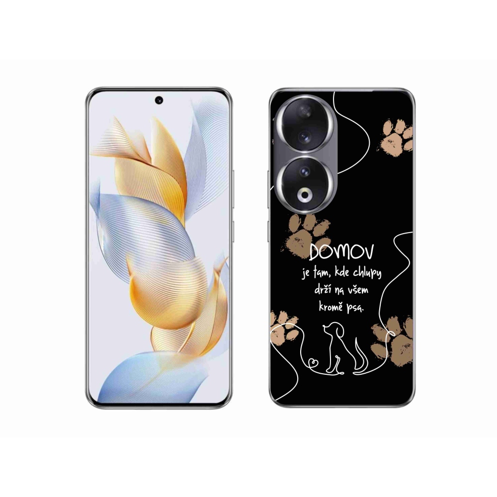 Gélový kryt mmCase na Honor 90 - psí motív čierne pozadie