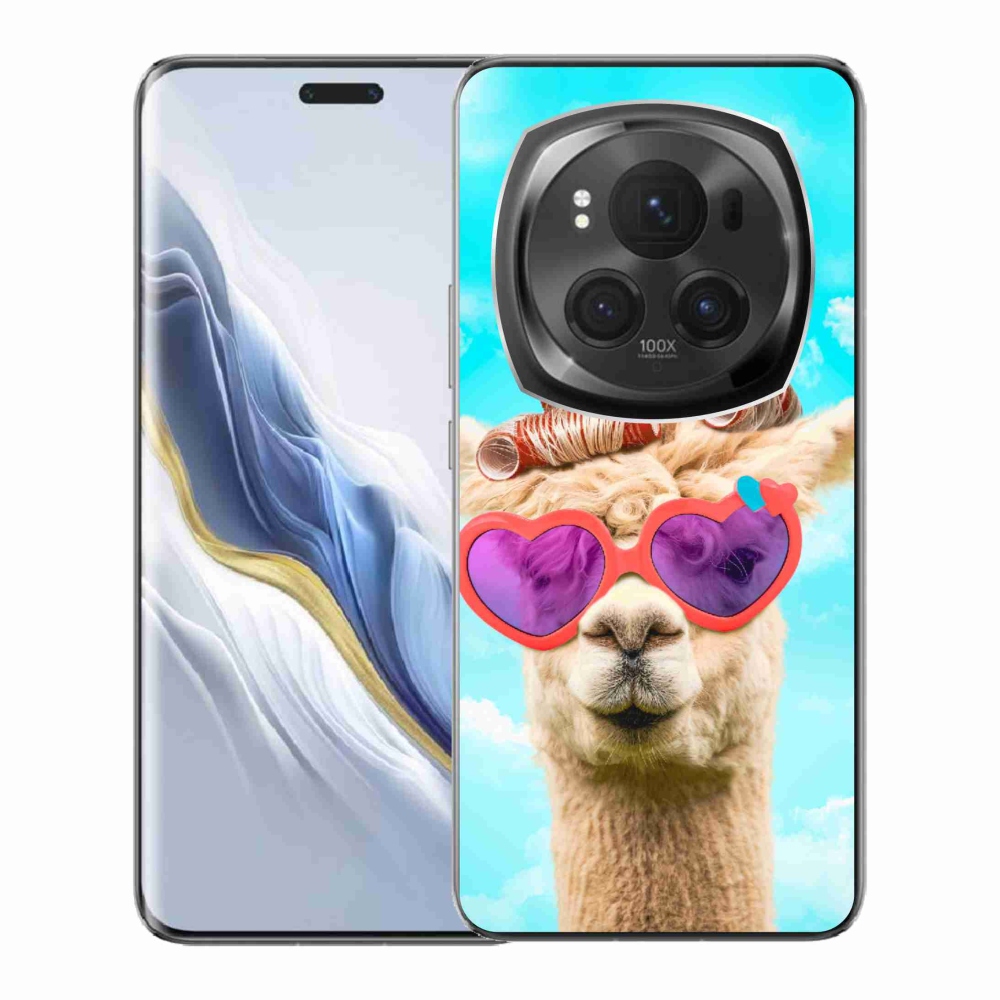 Gélový kryt mmCase na Honor Magic 6 Pro 5G - lama s okuliarmi