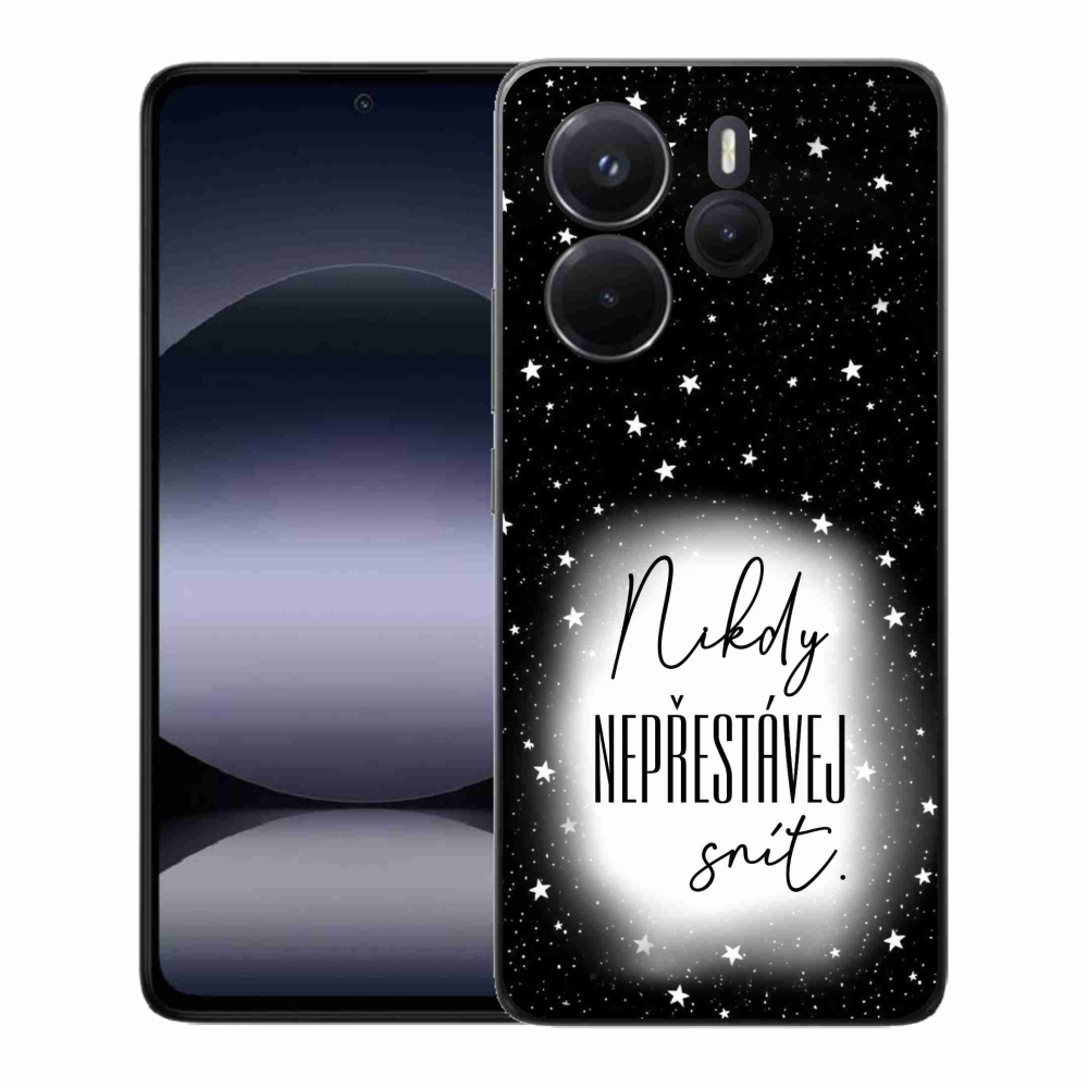Gélový kryt mmCase na Xiaomi Redmi Note 14 - citát 1 bieločierne pozadie