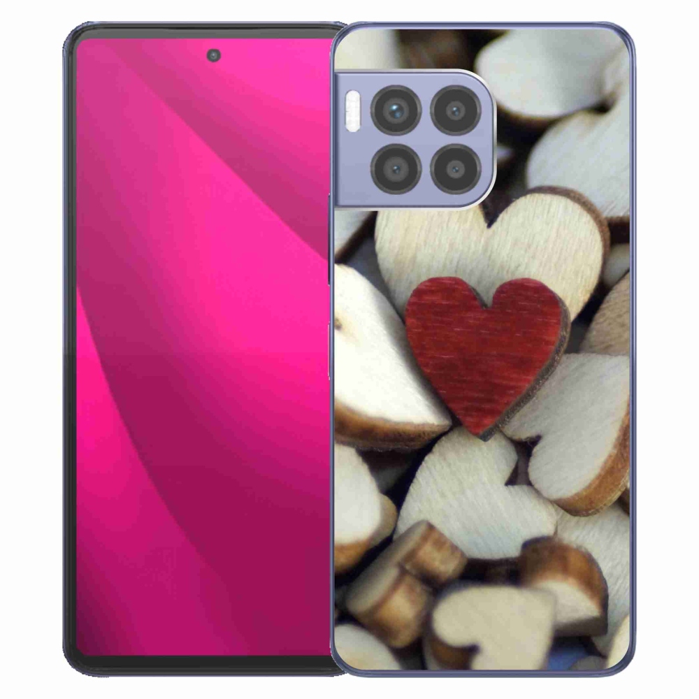 Gélový kryt mmCase na T-Mobile T Phone 2 Pro - gravírované červené srdce