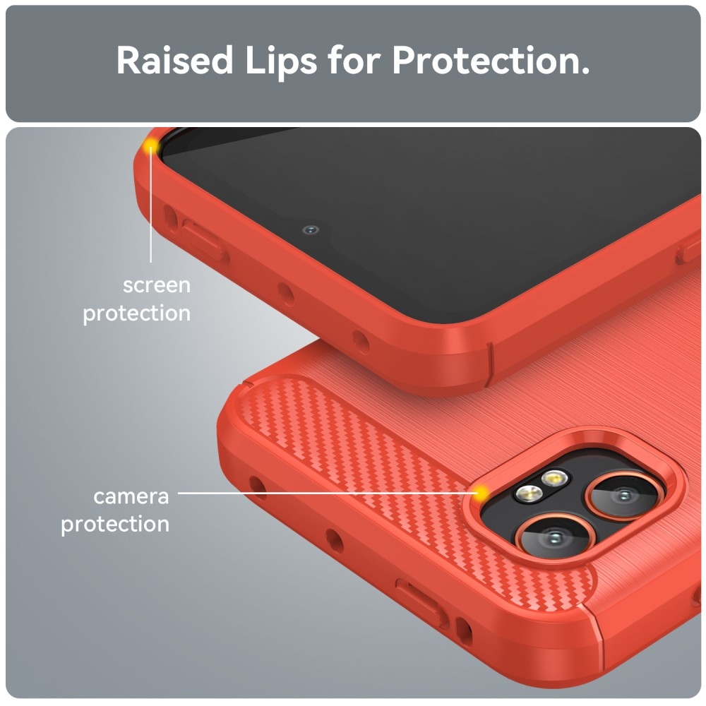 Carbon odolný gélový obal na Samsung Galaxy Xcover 7 Pro - červený