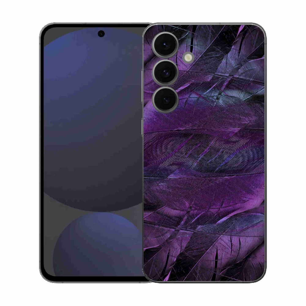 Gélový kryt mmCase na Samsung Galaxy S25 FE - fialové pierka