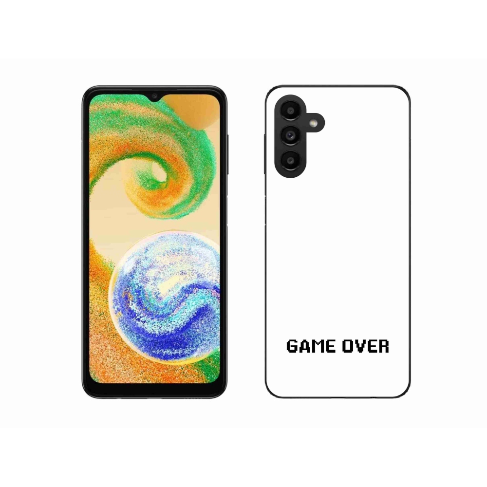 Gélový kryt mmCase na Samsung Galaxy A04s (164.7x76.7x9.1mm) - game over biele pozadie