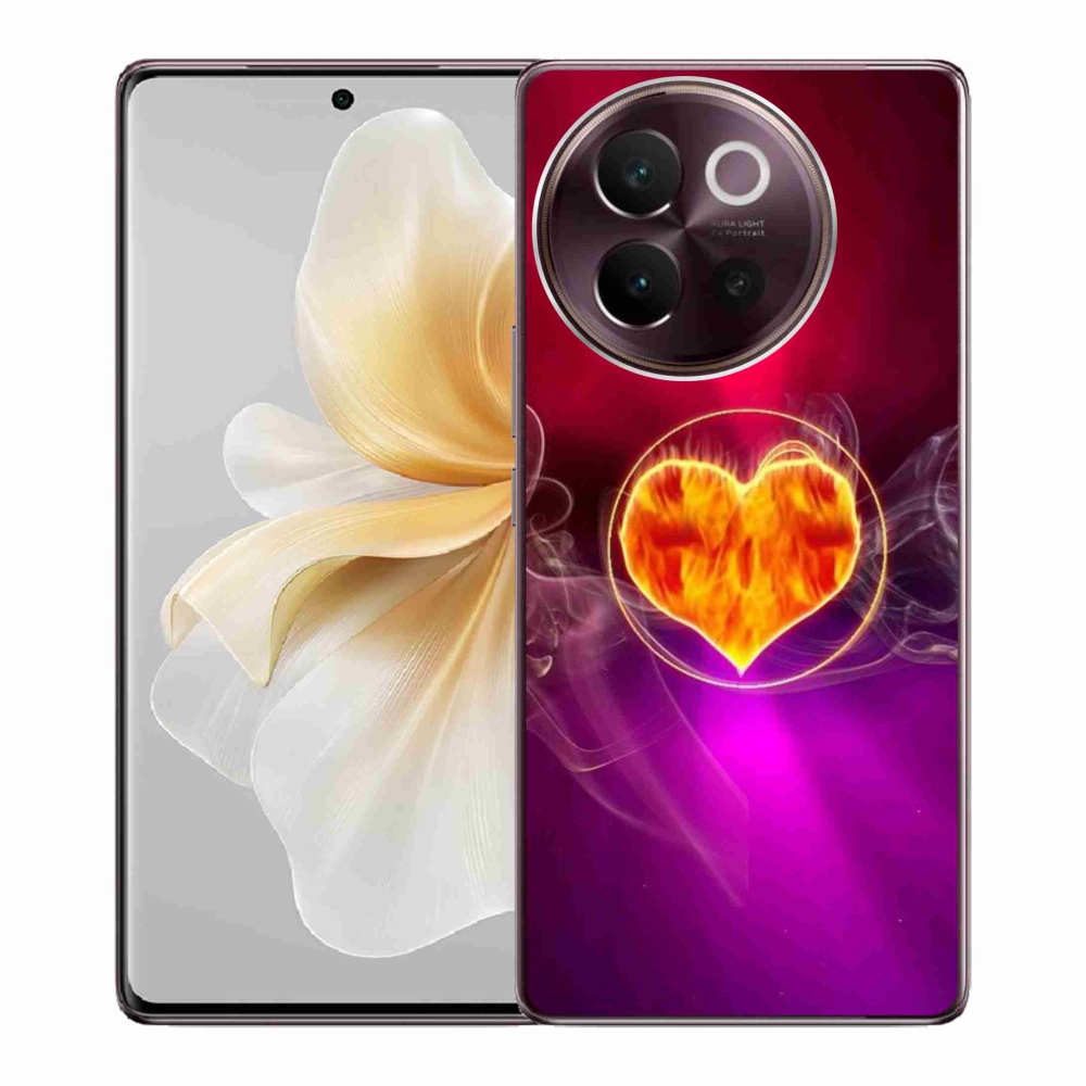 Gélový kryt mmCase na Vivo V40 Lite 5G - ohnivé srdce