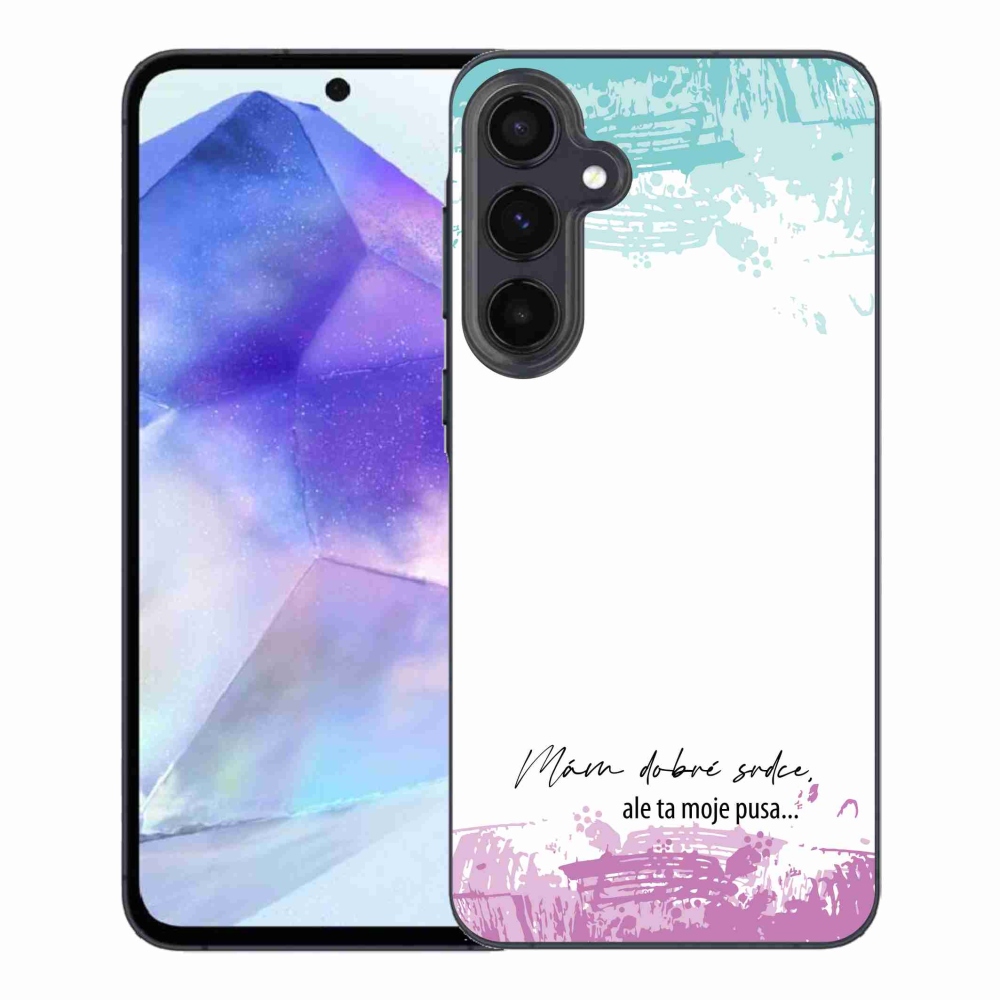 Gélový kryt mmCase na Samsung Galaxy A55 5G - vtipný text 3 biele pozadie