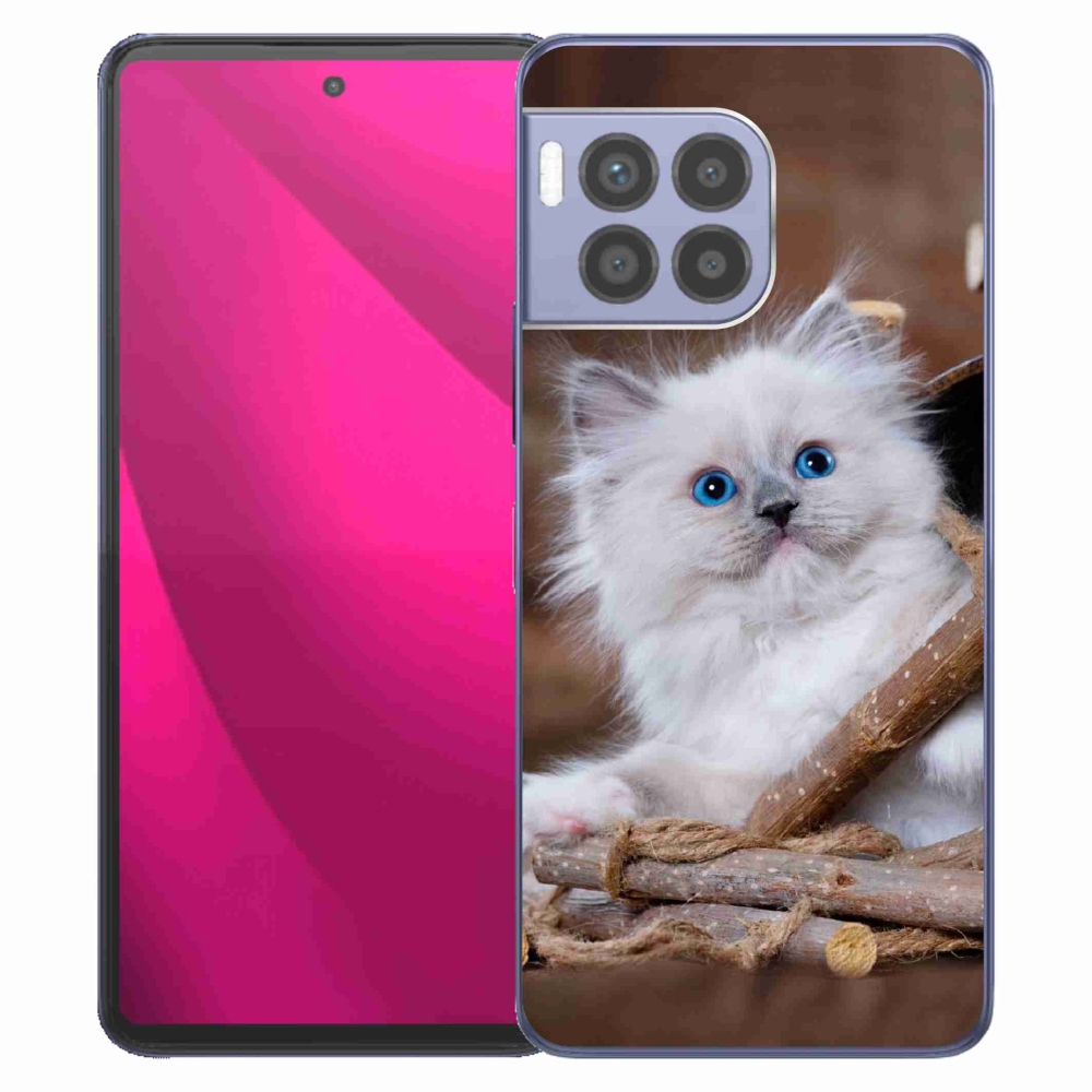 Gélový kryt mmCase na T-Mobile T Phone 2 Pro - biele mačiatko