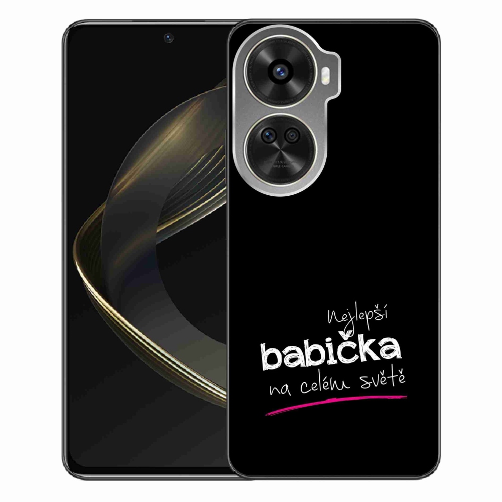 Gélový kryt mmCase na Huawei Nova 12 SE - najlepšia babička 4 čierne pozadie