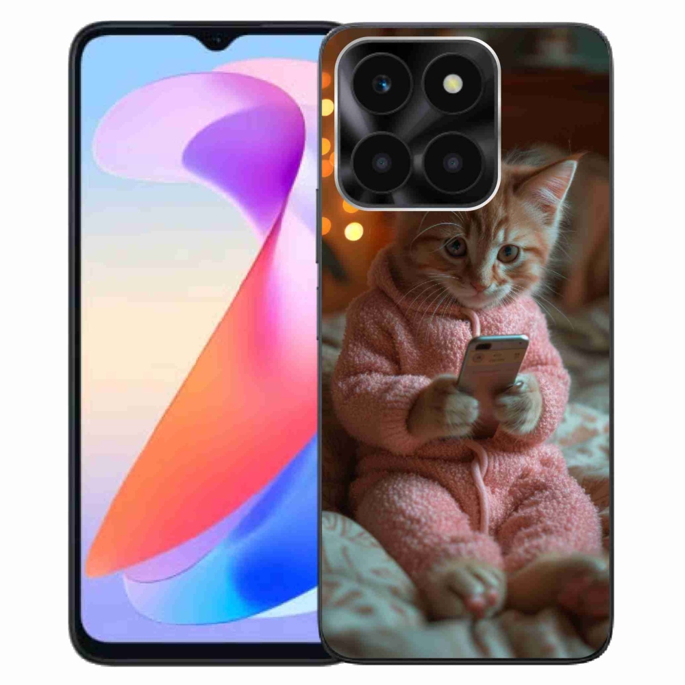 Gélový kryt mmCase na Honor X6a - mačiatko s mobilom