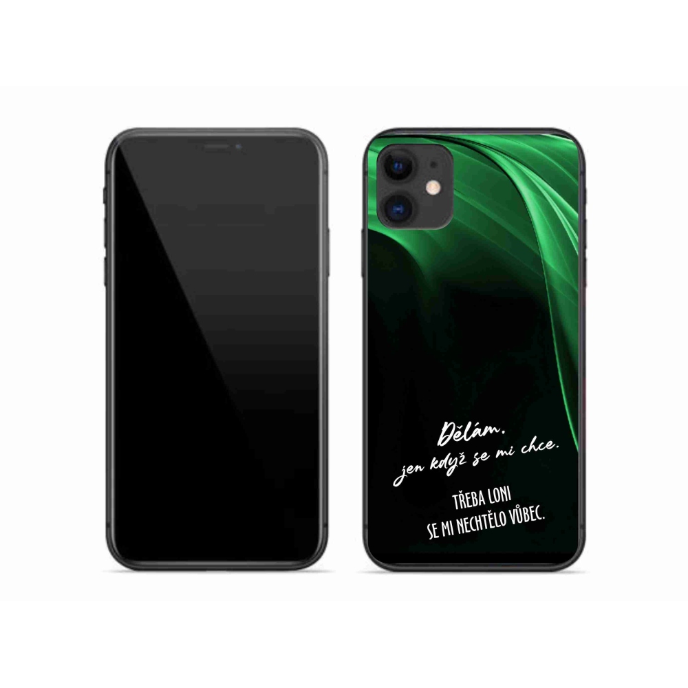 Gélový kryt mmCase na iPhone 11 - vtipný text 12 čierne pozadie