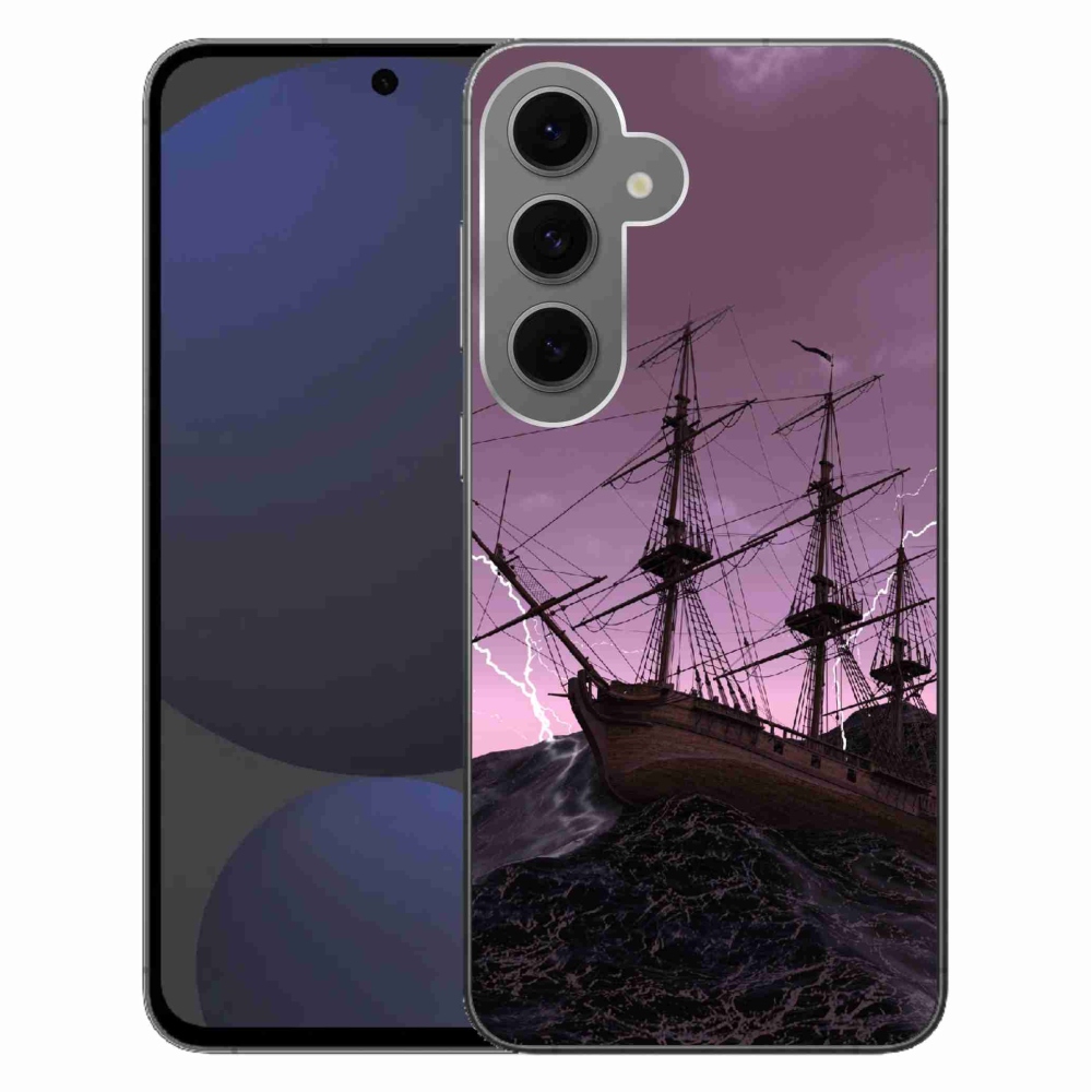 Gélový kryt mmCase na Samsung Galaxy S24 FE - loď v búrke
