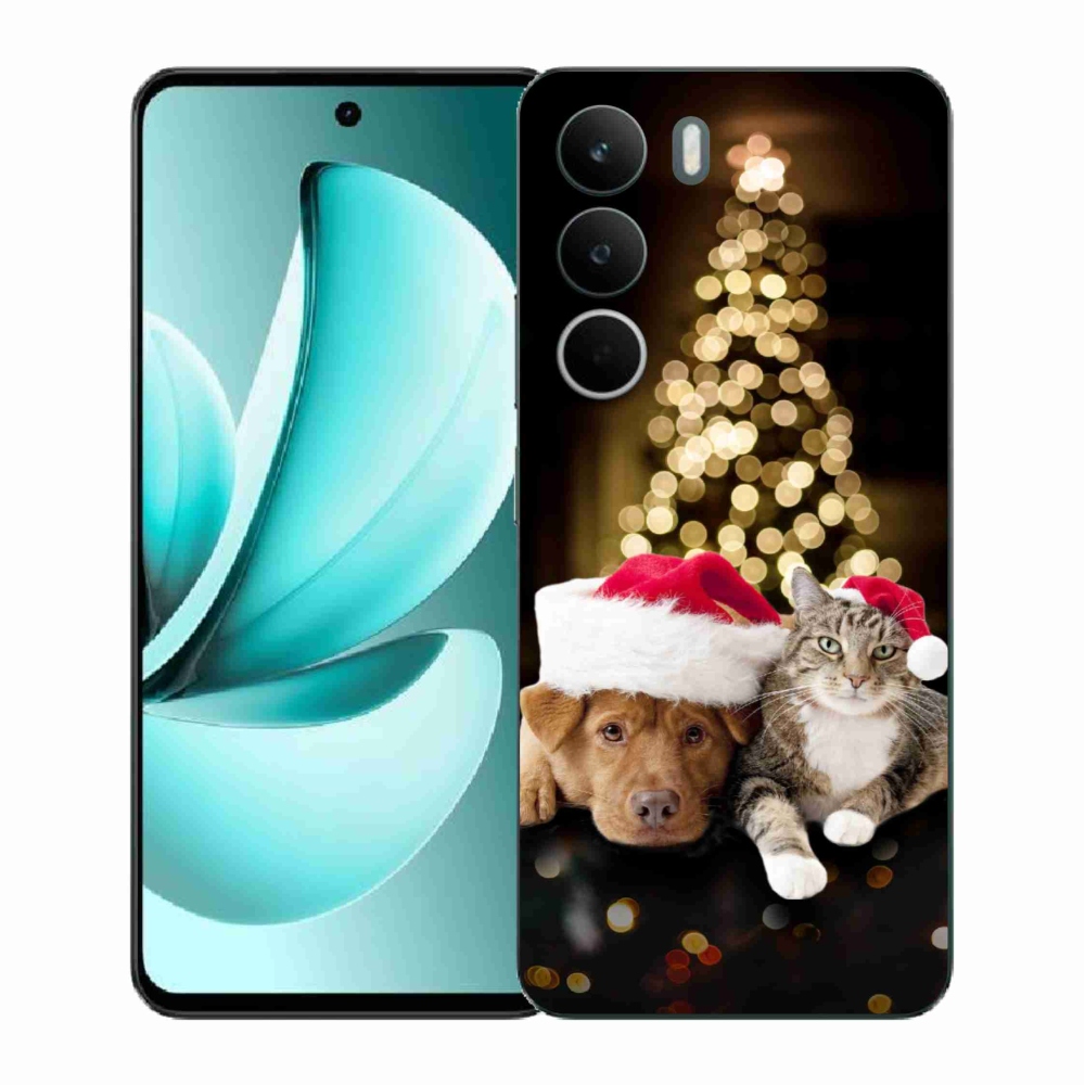 Gélový kryt mmCase na Realme C71 - vianočný pes a mačka