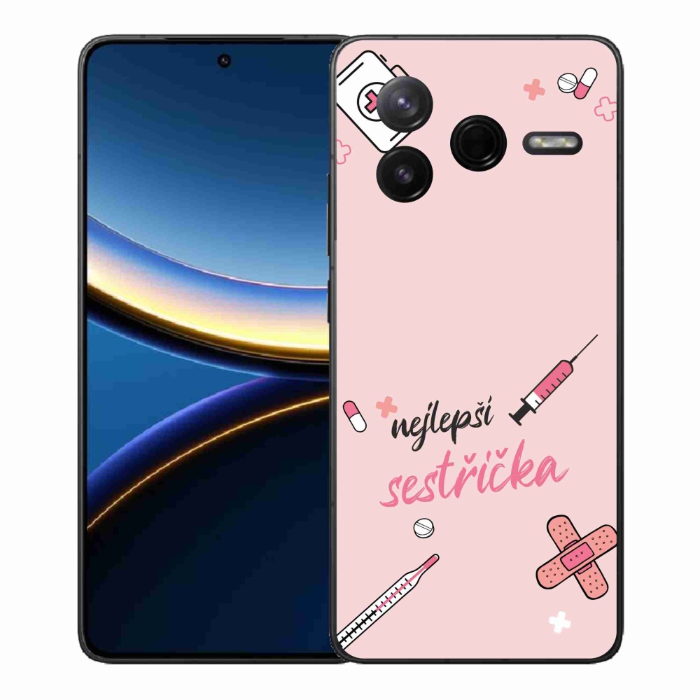 Gélový kryt mmCase na Xiaomi Poco F7 Pro - najlepšia sestrička ružové pozadie