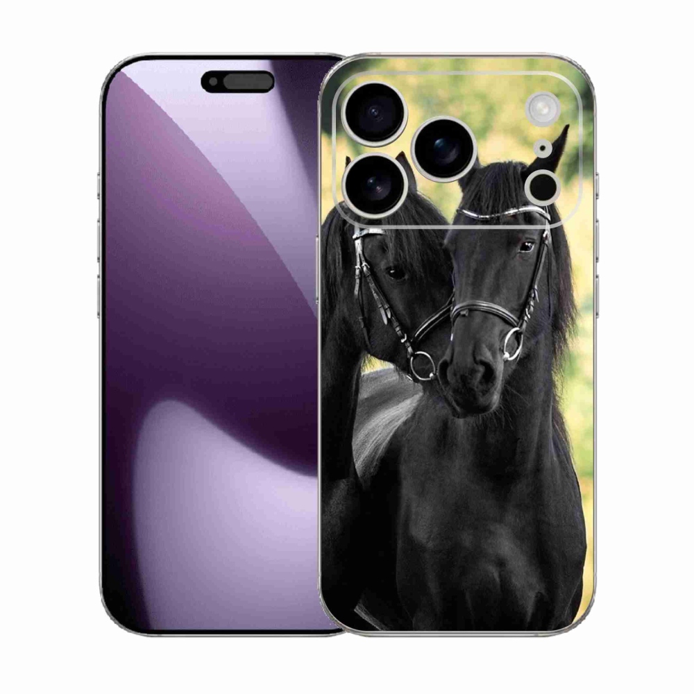 Gélový kryt mmCase na iPhone 17 Pro - dva čierne kone