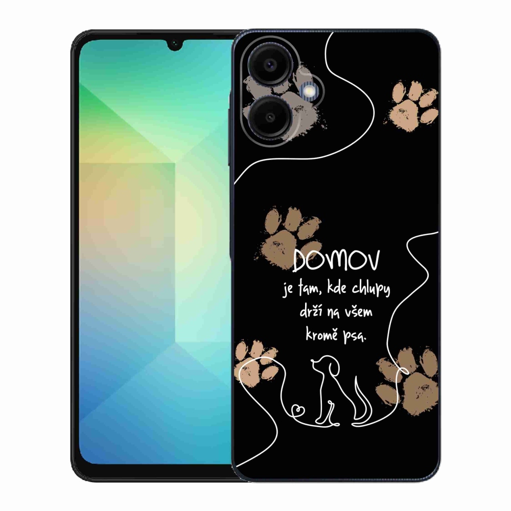 Gélový kryt mmCase na Samsung Galaxy A06 4G - psí motív čierne pozadie