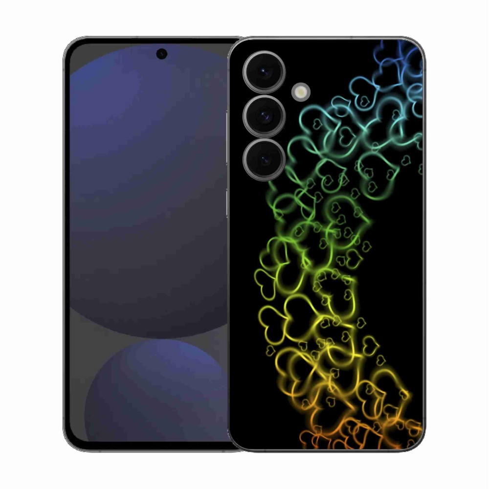 Gélový kryt mmCase na Samsung Galaxy S25 FE - farebné srdiečka