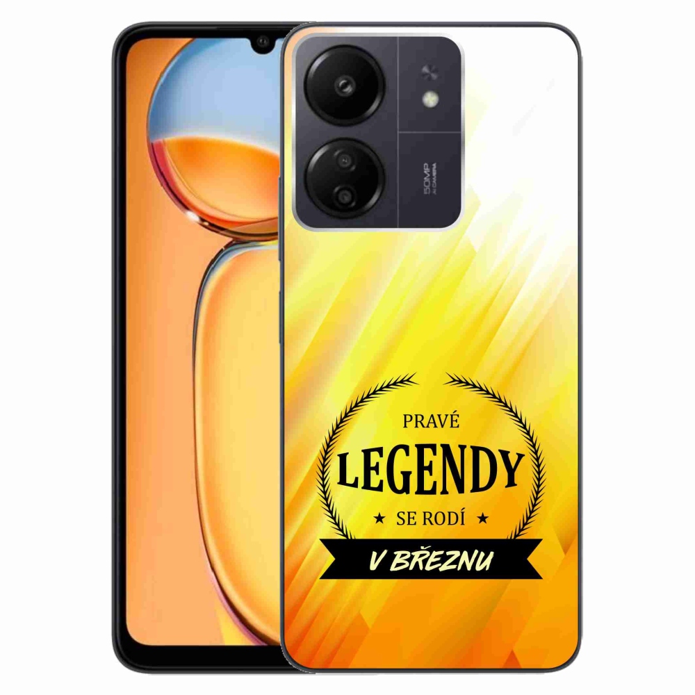 Gélový kryt mmCase na Xiaomi Poco C65/Redmi 13C - legendy v marci žlté pozadie