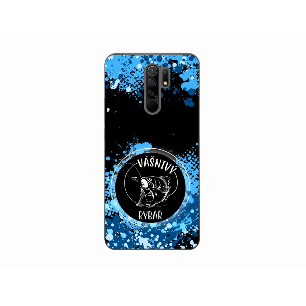 Gélový kryt mmCase na Xiaomi Redmi 9 - vášnivý rybár čierne pozadie
