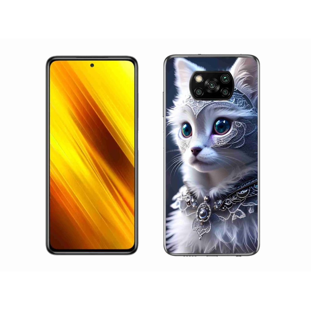 Gélový kryt mmCase na Xiaomi Poco X3 - biela mačka